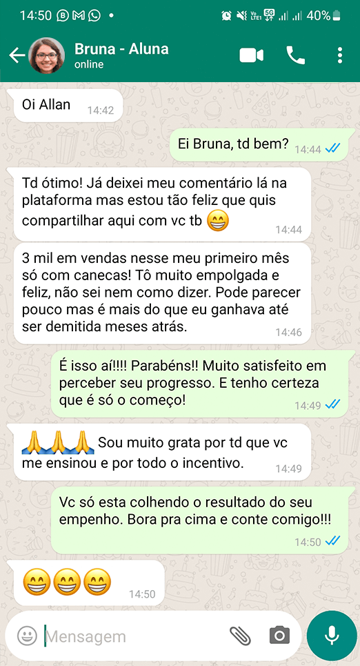 Depoimento Curso Lucre com Sublimação 01